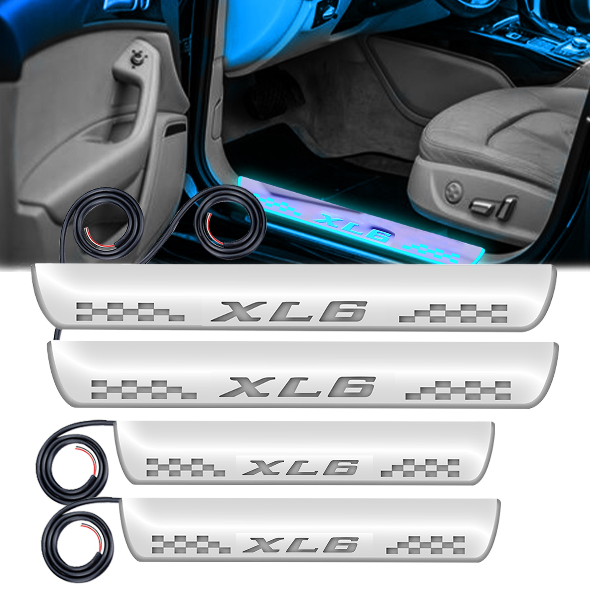 Carzex Car Door Foot Step Led Sill Plate Maruti Suzuki XL6 (Set of 4 PCS, Blue) 1 CZ-LED-SILL-PLATE-XL6-1