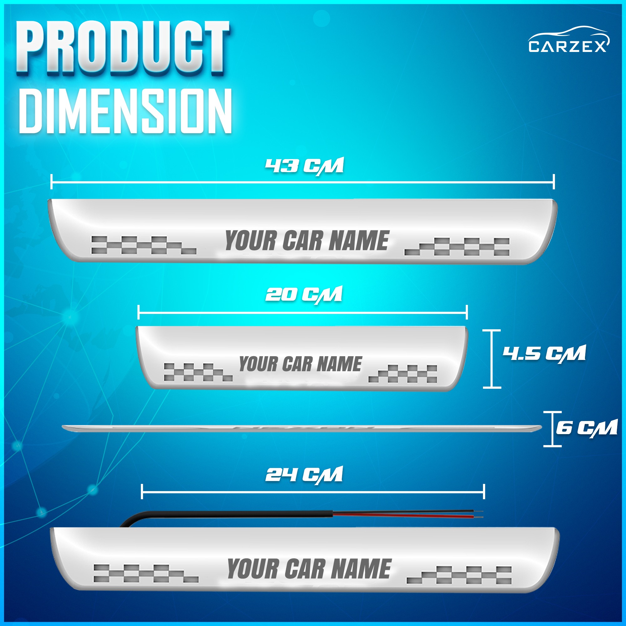 Carzex Car Door Opening Led Acrylic Foot Step Sill Plate Compatible with Mahindra Scorpio N (Blue) (Set of 4 Pcs) 2 3