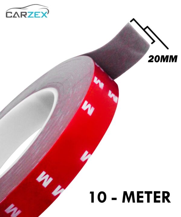 Carzex Double Sided Heavy-Duty Waterproof Adhesive Mounting Tape, Foam Masking Tape for LED Lighting Strips and Car Accessories (20MM 10 Meter) Carzex Double Sided Heavy-Duty Waterproof Adhesive Mounting Tape, Foam Masking Tape for LED Lighting Strips and Car Accessories (20MM 10 Meter)