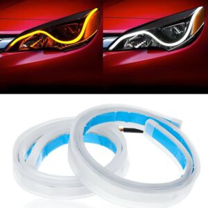 24 INCH/60 CM Flexible White-Yellow Daytime Running Light For Cars, Bikes and Scooty.