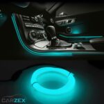 Carzex 5 Meter ICE BLUE Car Ambient Mood Soft EL Wire Atmosphere Neon Light for Dashboard and; Door Fitting (ICE BLUE) 3 CZ-EL-WIRE-ICEBLUE-4.jpg