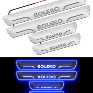 Door Foot Step Led Sill Plate Mahindra Bolero (Set of 4 PCS, Blue)