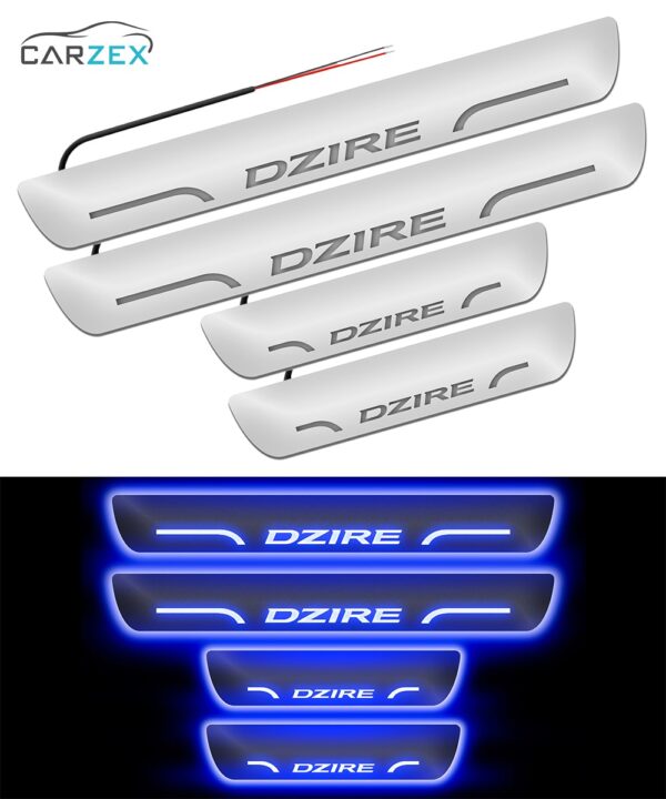Carzex Car Door Foot Step Led Sill Plate Maruti Suzuki Dzire (Set of 4 PCS, Blue) Carzex Car Door Foot Step Led Sill Plate Maruti Suzuki Dzire (Set of 4 PCS, Blue)