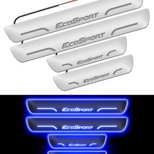 Carzex Car Door Foot Step Led Sill Plate Ford EcoSport (Set of 4 PCS, Blue)