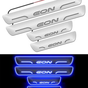 Carzex Car Door Foot Step Led Sill Plate Hyundai Eon (Set of 4 PCS, Blue)