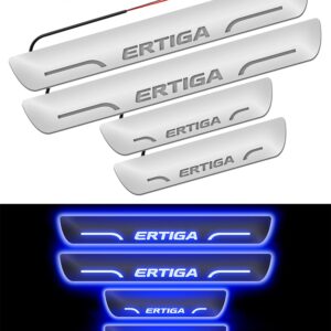 Carzex Car Door Foot Step Led Sill Plate Maruti Suzuki Ertiga (Set of 4 PCS, Blue)