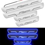 Carzex Car Door Foot Step Led Sill Plate Ford Figo (Set of 4 PCS, Blue)