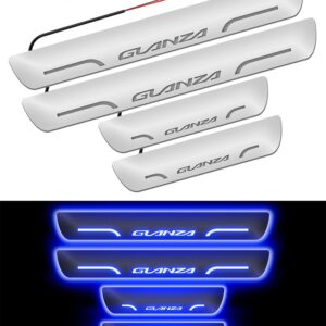 Carzex Car Door Foot Step Led Sill Plate Toyota Glanza (Set of 4 PCS, Blue)