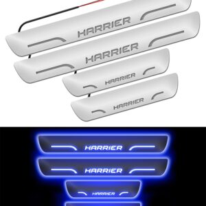 Carzex Car Door Foot Step Led Sill Plate for Tata Harrier (Set of 4 PCS, Blue)