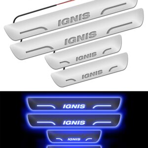 Carzex Car Door Foot Step Led Sill Plate for Maruti Ignis(Set of 4 PCS, Blue)