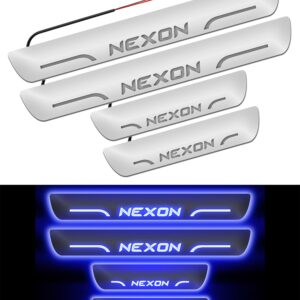Carzex Car Door Foot Step Led Sill Plate for Tata Nexon(Set of 4 PCS, Blue)
