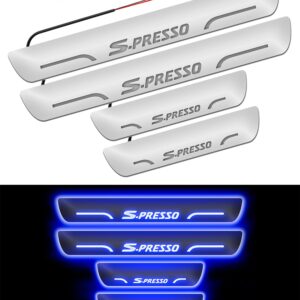 Carzex Car Door Foot Step Led Sill Plate for Maruti Suzuki S-Presso (Set of 4 PCS, Blue)