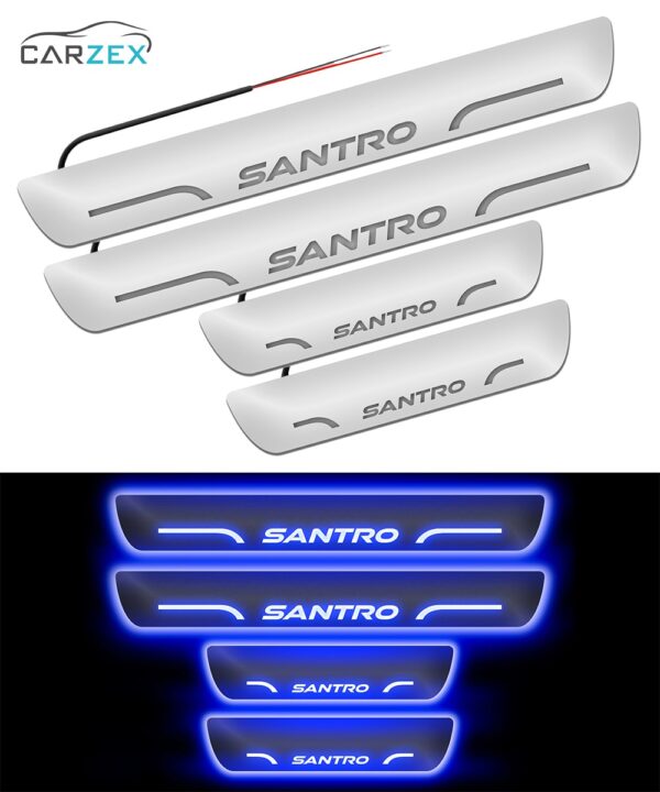 Carzex Car Door Foot Step Led Sill Plate Hyundai Santro (Set of 4 PCS, Blue) Carzex Car Door Foot Step Led Sill Plate Hyundai Santro (Set of 4 PCS, Blue)