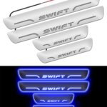 Carzex Car Door Foot Step Led Sill Plate Maruti Suzuki Swift (Set of 4 PCS, Blue)