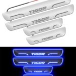 Carzex Car Door Foot Step Led Sill Plate Tata Tigor (Set of 4 PCS, Blue) 1 Carzex Car Door Foot Step Led Sill Plate Tata Tigor (Set of 4 PCS, Blue)