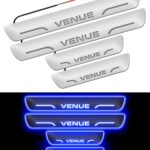 Carzex Car Door Foot Step Led Sill Plate Hyundai Venue (Set of 4 PCS, Blue)