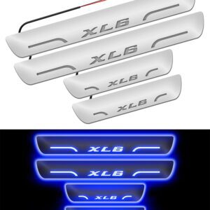 Carzex Car Door Foot Step Led Sill Plate for Mahindra Xuv300(Set of 4 PCS, Blue)