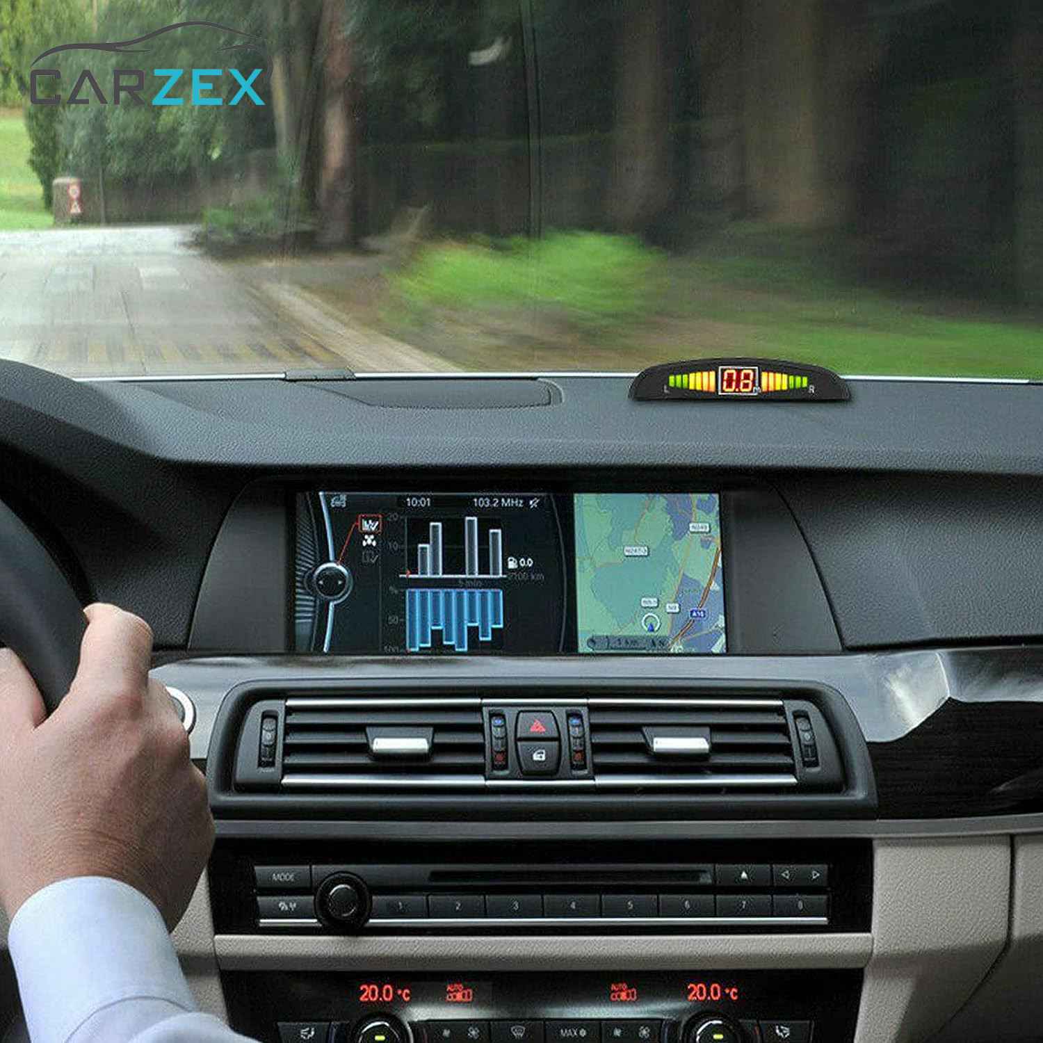 Carzex Car Reverse Parking Sensor with LED Display, Buzzer and Ultrasonic Reverse Parking Auto Radar Detectors (Red) 2 CZ-PARKING SENSOR-RED-2