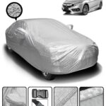 Carzex Waterproof & Heat Resistant Metallic Silver Car Body Cover with Soft Cotton Lining with Mirror Pockets - Honda Civic 2019 1 Car Body Cover with Soft Cotton Lining & Mirror Pockets – Honda Civic 2019