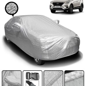 Car Body Cover with Soft Cotton Lining, Mirror & Antenna Pockets - Hyundai Creta