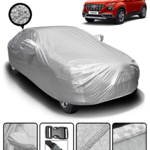 Car Body Cover with Soft Cotton Lining, Mirror & Antenna Pockets - Hyundai Venue