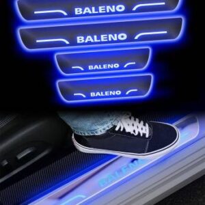Carzex Car Door Foot Step Led Sill Plate Maruti Suzuki Baleno(Set of 4 PCS, Blue)