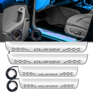 Carzex Car Door Foot Step Led Sill Plate Toyota Glanza (Set of 4 PCS, Blue)