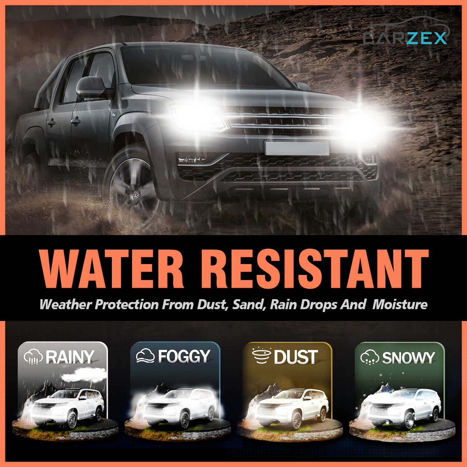 Carzex Crystal Eye H8 White Plug & Play LED Headlight & Fog Light Bulb For Cars (150W/12000LM/6000K) 4 4