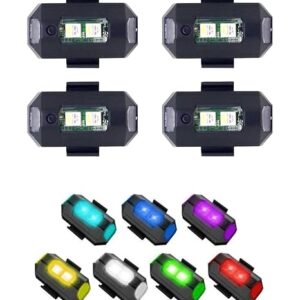 Carzex Drone Signal Warning Light for Car/Bike/Bicycle Bike Helmet with 7 Different Lights. (Set of 4)