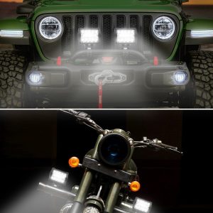 Carzex 4 INCH Waterproof Bar Focus Light Night Highway Driving Bar Light For Car, Scooty and Bikes (25W/18LED/4INCH) (Set of 2)