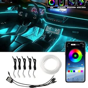 Carzex RGB Multi Color 5 Piece Neon EL Wire Ambience Light with Music Sound Sync (Mobile App Control)