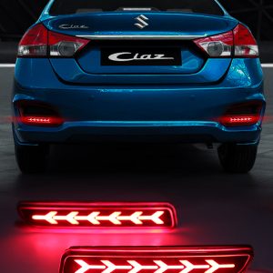 Carzex Car LED Imported Moving Reflector Rear Bumper Brake Lightf For Baleno, Brezza, Ciaz, Ertiga, Swift Dzire, Scross, Ritz, SX4 (Type F 2 )