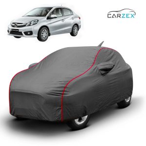 Carzex 2x2 Heavy Duty Red Border Car Body Cover For Honda Amaze Old
