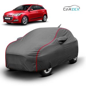 Carzex 2x2 Heavy Duty Red Border Car Body Cover For Hyundai Elite i20 Olde