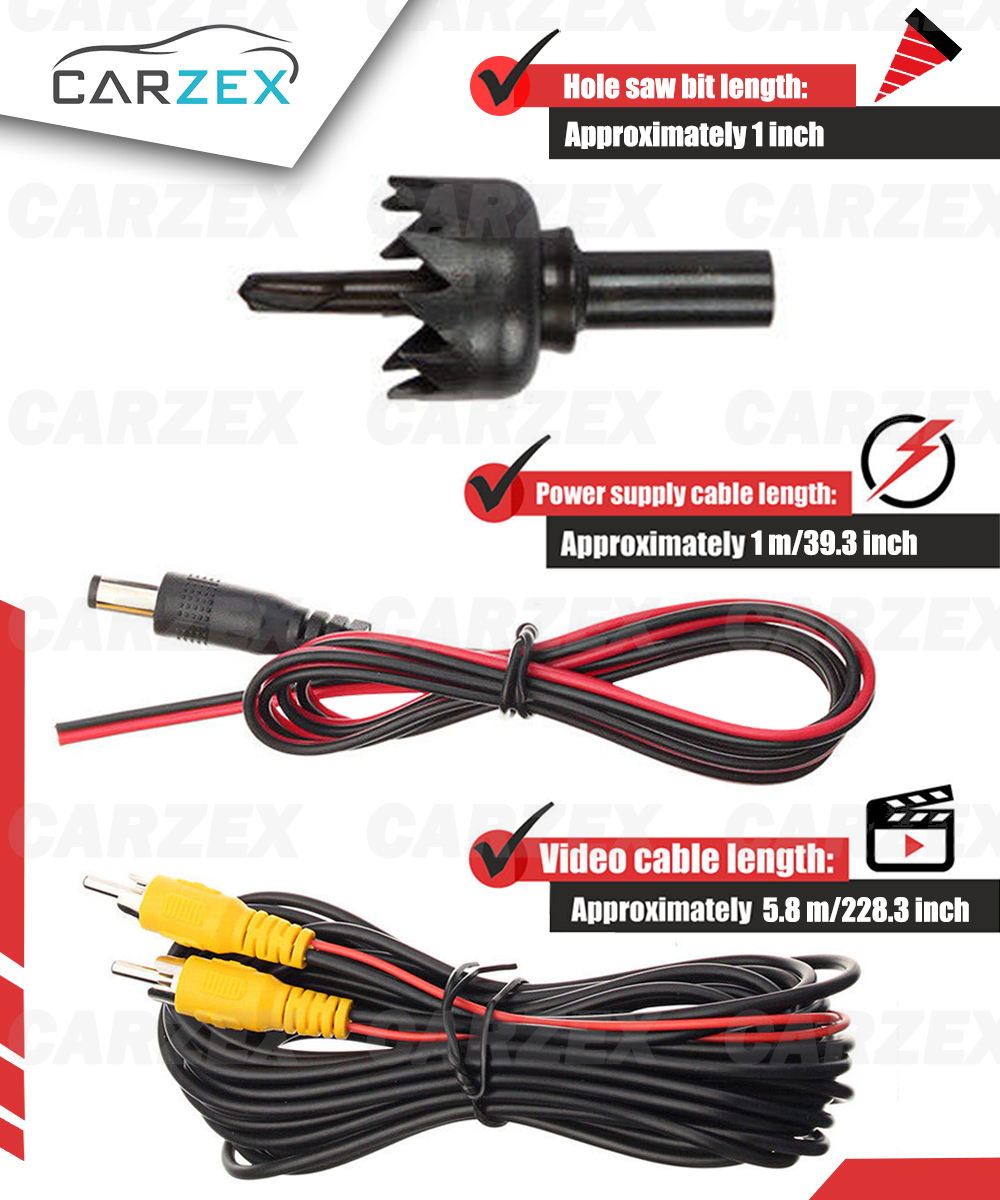 Carzex Car Reverse Parking Camera 8 Led Rear & Front View Reverse and Front Parking Assist Night Vision Parking Camera for Cars (2 in 1 Camera) 5 04carzex