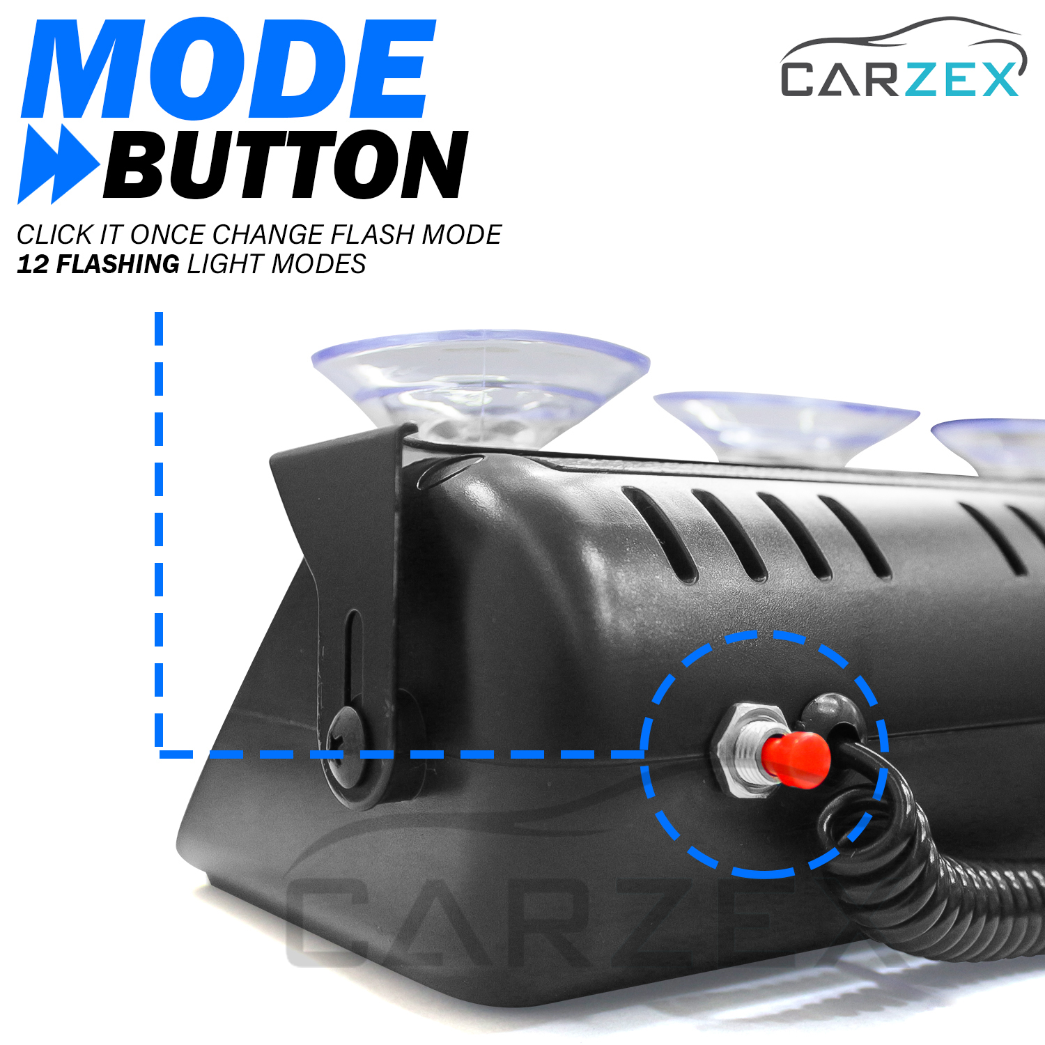 Carzex S16 Police Strobe Flash Warning Red & Blue Emergency LED Light for Cars 6 06