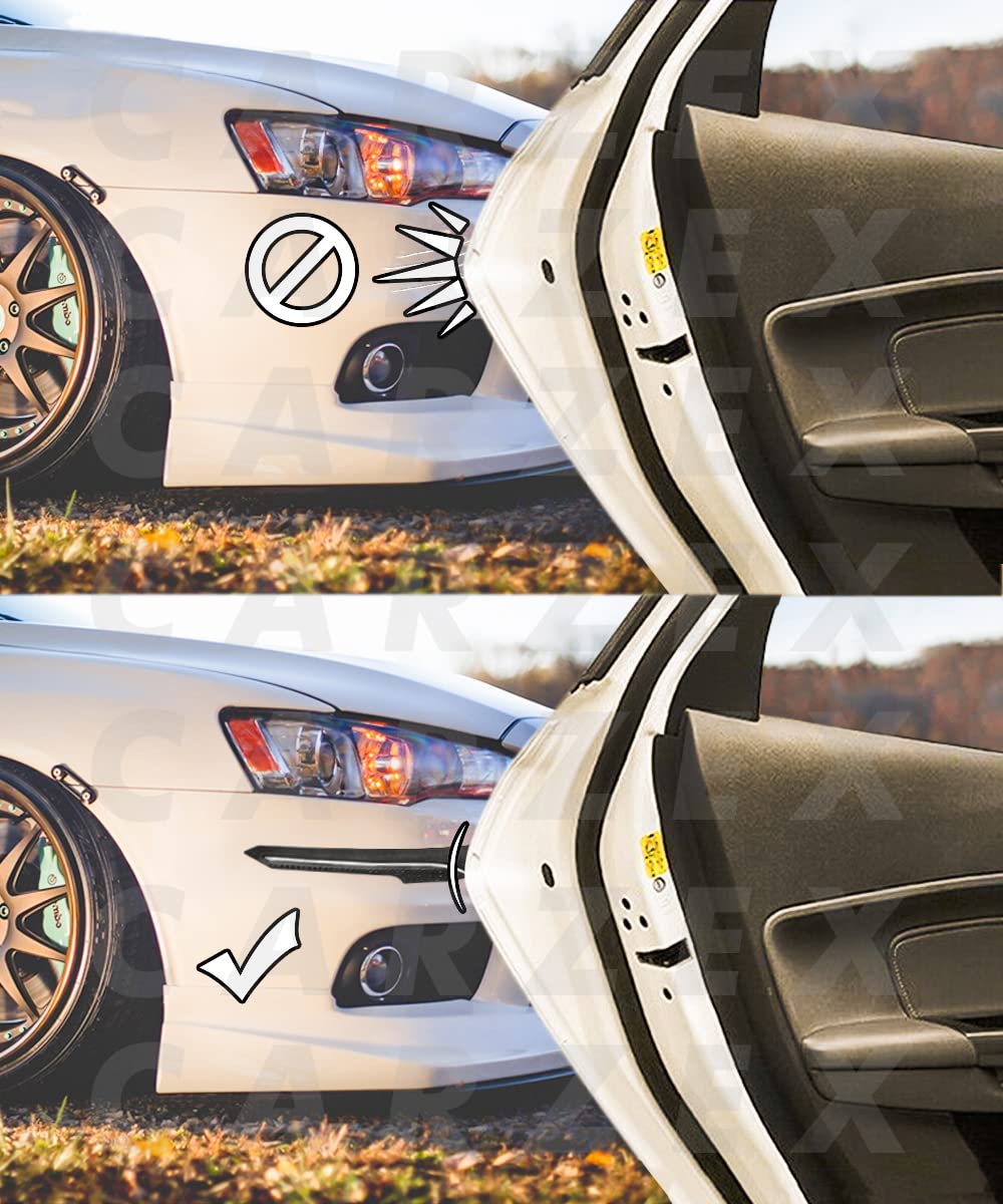 Carzex Car Bumper Protector with Single Chrome Strip for Cars (Set of 4) 3 3