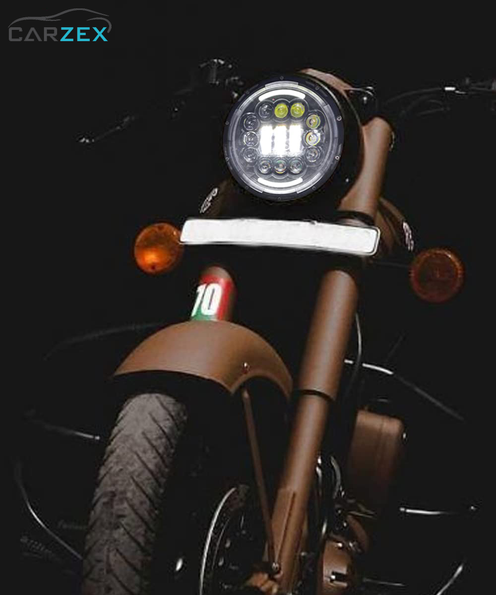 Carzex C-22 Design 7 Inch LED Headlight for RE Bullet Classic/Standard with DRL & Turn Signal Indicator Light 3 3