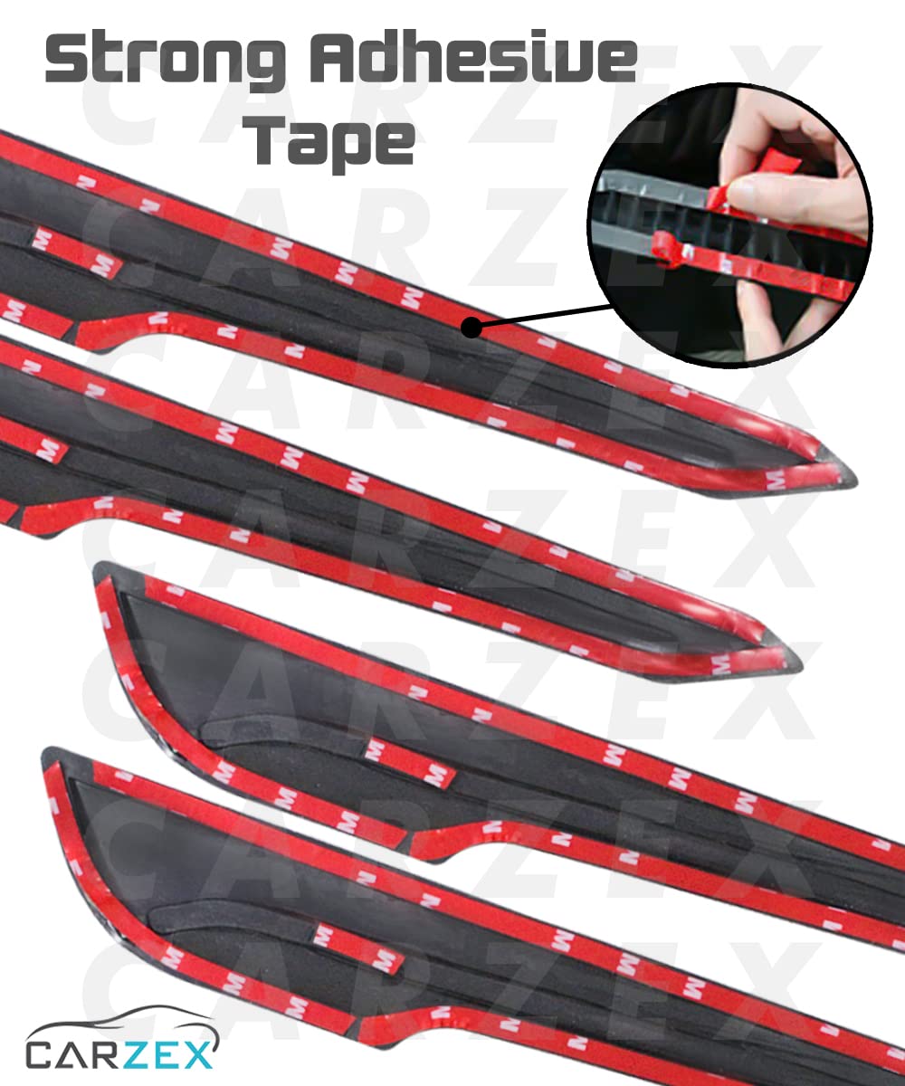 Carzex Car Bumper Protector with Single Chrome Strip for Cars (Set of 4) 4 4