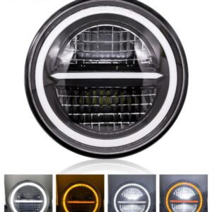 Carzex Minus Design 7 Inch LED Headlight for RE Bullet Classic/Standard with DRL & Turn Signal Indicator Light