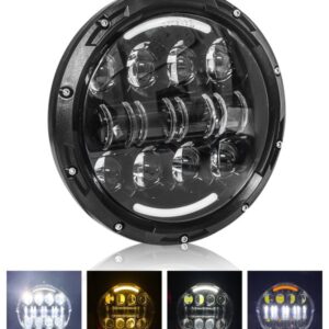 Carzex C-24 Design 7 Inch LED Headlight for RE Bullet Classic/Standard with DRL & Turn Signal Indicator Light