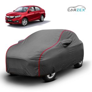 Carzex 2x2 Heavy Duty Red Border Car Body Cover Without Antenna For Honda Amaze 2022