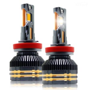 Carzex Crystal Eye 300W H8 White Plug & Play LED Fog Light Bulb For Cars (20000LM/6500K) (A10S, Silver) - 2025