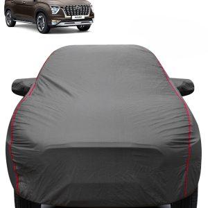 Carzex 2X2 Heavy Duty Red Border Car Body Cover for Hyundai Alcazar