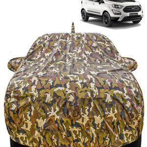 Carzex Waterproof & Heat Resistant Jungle Print Camouflage Design Car Body Cover with Mirror & Antenna Pockets?For Ford Ecosports