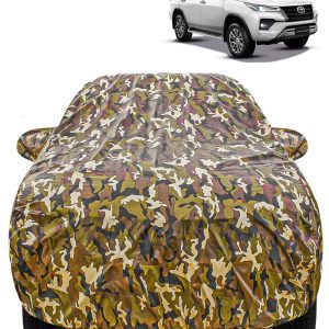 Carzex Waterproof & Heat Resistant Jungle Print Camouflage Design Car Body Cover with Mirror Pockets For Toyota Fortuner New