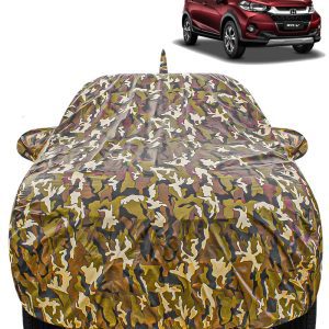 Carzex Waterproof & Heat Resistant Jungle Print Camouflage Design Car Body Cover with Mirror & Antenna Pockets?For Honda WR-V