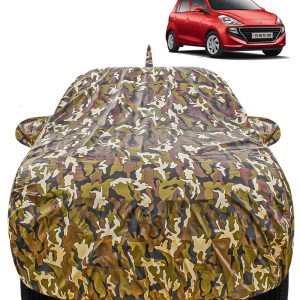 Carzex Waterproof & Heat Resistant Jungle Print Camouflage Design Car Body Cover with Mirror & Antenna Pockets?ForHyundai Santro 2019 New
