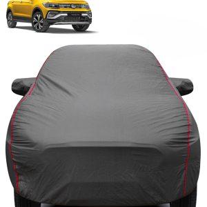 Carzex 2X2 Heavy Duty Red Border Car Body Cover for Volkswagen Taigun