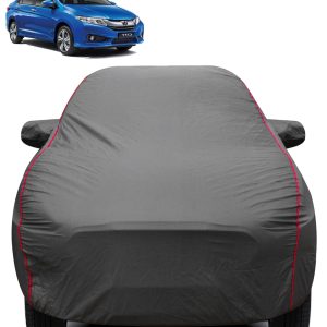 Carzex 2X2 Heavy Duty Red Border Car Body Cover for Honda City i-Vtec